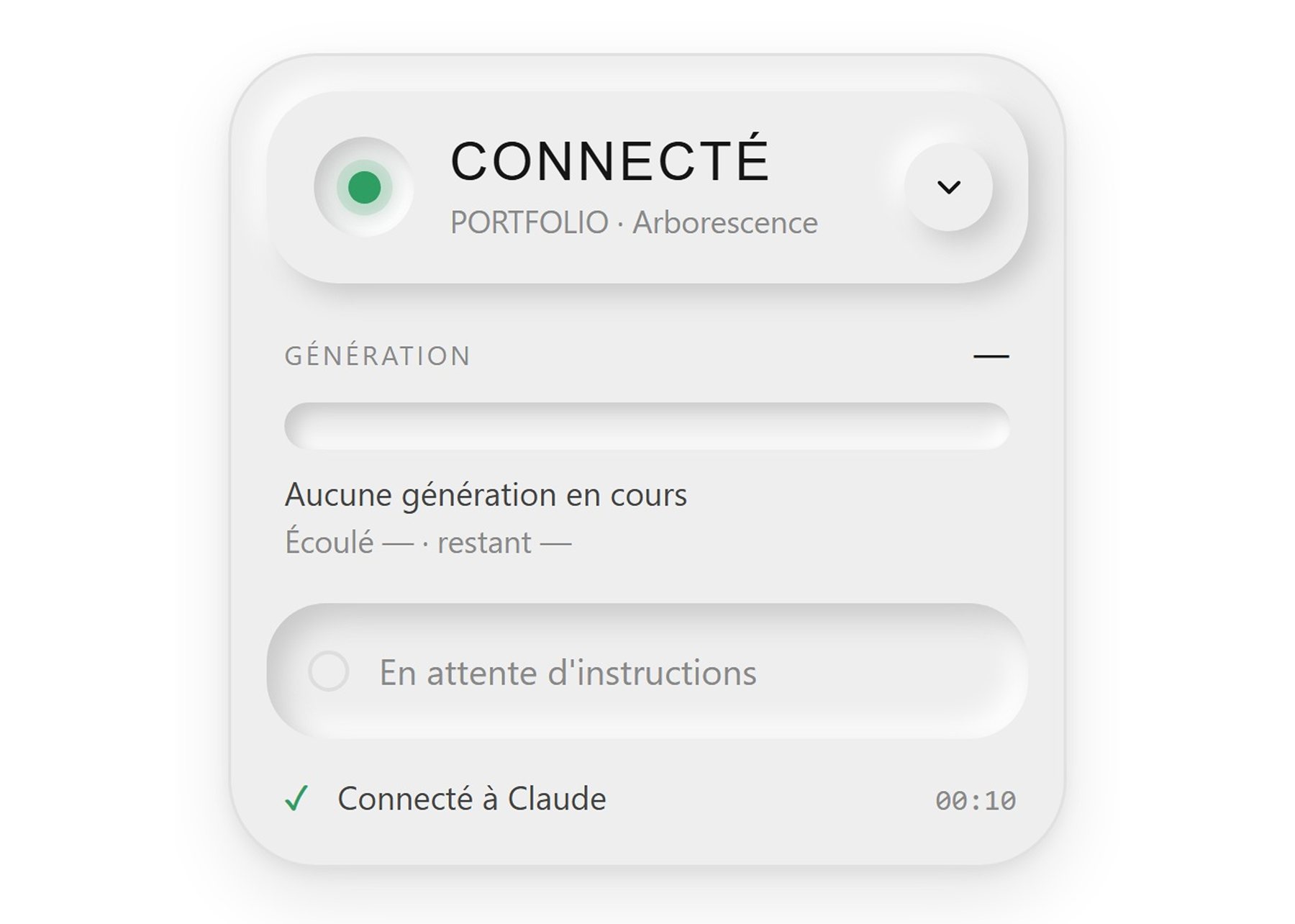 Connecté au fichier Portfolio, en attente d’instructions